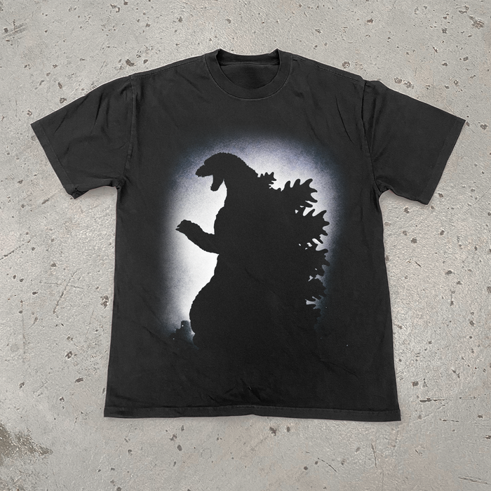 Godzilla 'Aura' Heavyweight Faded Black T-Shirt