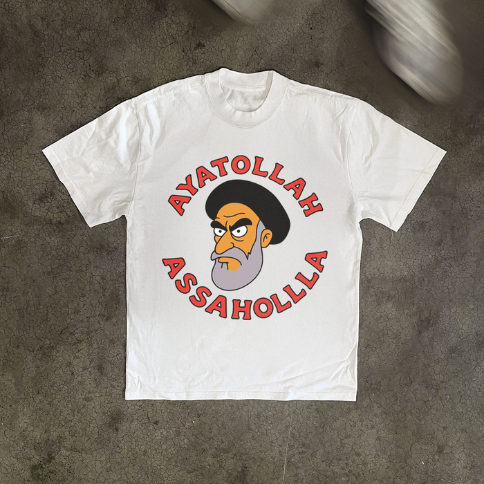Ayatollah Assahola' Washed White T-Shirt