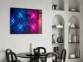 Neon Arrows on Brick Wall Glass Wall Art