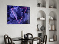 Purple Neon Triangle Ferns Glass Wall Art