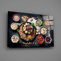Flat Lay Mixed Nuts Bowls on Slate Glass Wall Art