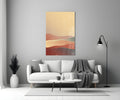 Line Art Waves Terracotta Glass Wall Art