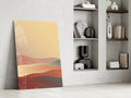 Line Art Waves Terracotta Glass Wall Art