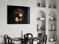 Glowing Heart Ace And Golden Dice Glass Wall Art