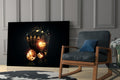 Glowing Heart Ace And Golden Dice Glass Wall Art