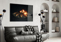 Fanned Four Aces With Flaming Dice Glass Wall Art