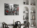 Red Umbrellas Paris Street Glass Wall Art