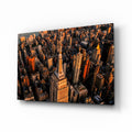 Golden Hour Aerial Tower View New York Glass Wall Art
