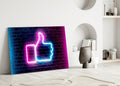 Like Button Glass Wall Art