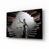 Law Book Tunnel Lady Justice Statue Glass Wall Art