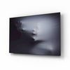 Ghostly Face Pressing Through Fabric Glass Wall Art