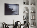 Ghostly Face Pressing Through Fabric Glass Wall Art