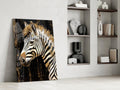 Golden Mane Zebra Glass Wall Art