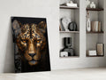 Golden Bronze Leopard Glass Wall Art