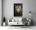 Gold Splatter Leopard Glass Wall Art