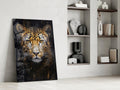 Gold Splatter Leopard Glass Wall Art