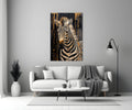Gilded Front Zebra Glass Wall Art