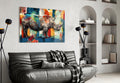 Painted Rhino Color Strokes Glass Wall Art