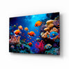 Orange Tropical Fish Coral Reef Glass Wall Art
