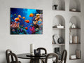 Orange Tropical Fish Coral Reef Glass Wall Art