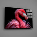 Vivid Pink Flamingo Portrait Glass Wall Art