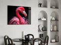 Vivid Pink Flamingo Portrait Glass Wall Art