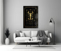 Gold Scorpion Zodiac Card on Black Glass Wall Art