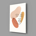 Abstract Face Organic Shapes Glass Wall Art
