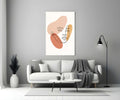 Abstract Face Organic Shapes Glass Wall Art