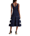 Lauren Ralph Lauren Lighthouse Navy Tulle-Panel A-Line Dress, 6